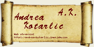 Andrea Kotarlić vizit kartica